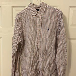 Orange and blue stripped Ralph Lauren shirt